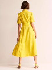 Louise Linen Midi Shirt Dress, Passion Fruit