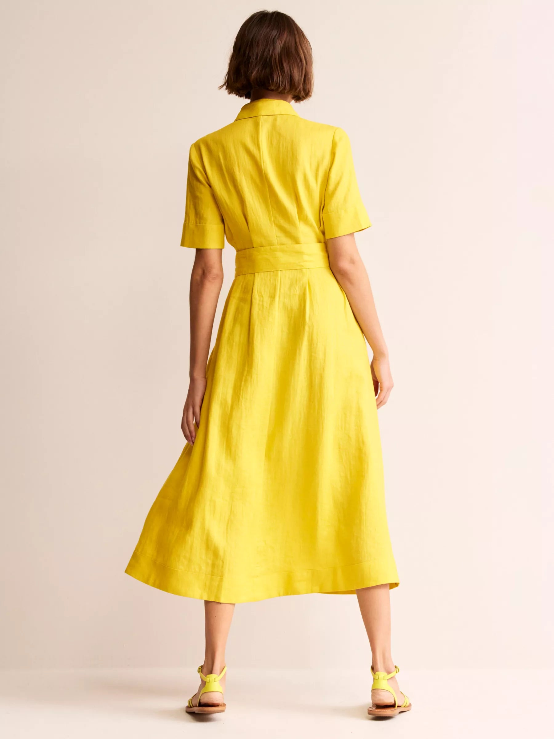 Louise Linen Midi Shirt Dress, Passion Fruit