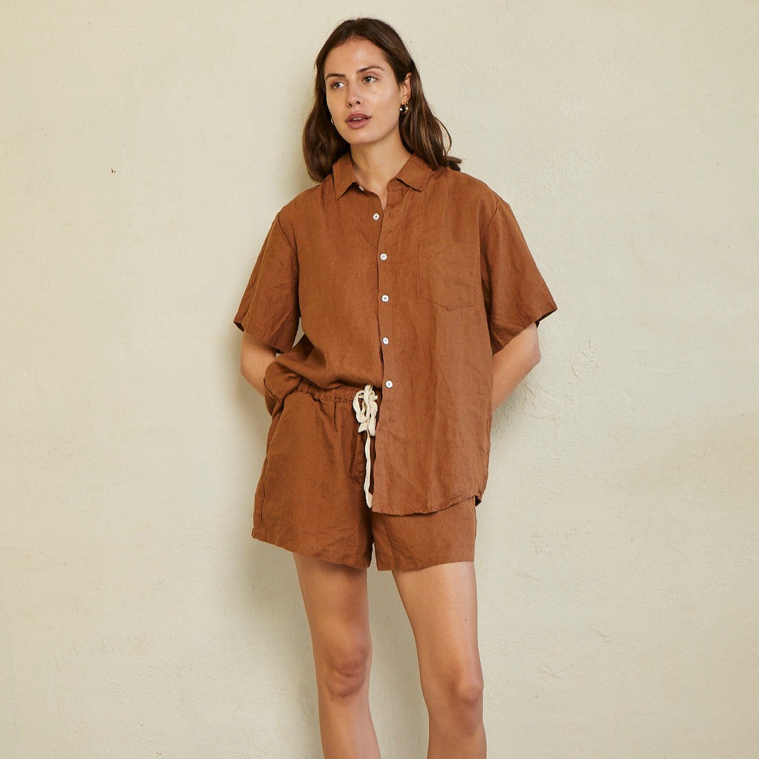 Short Linen Pyjama Set