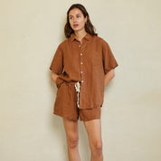 Short Linen Pyjama Set