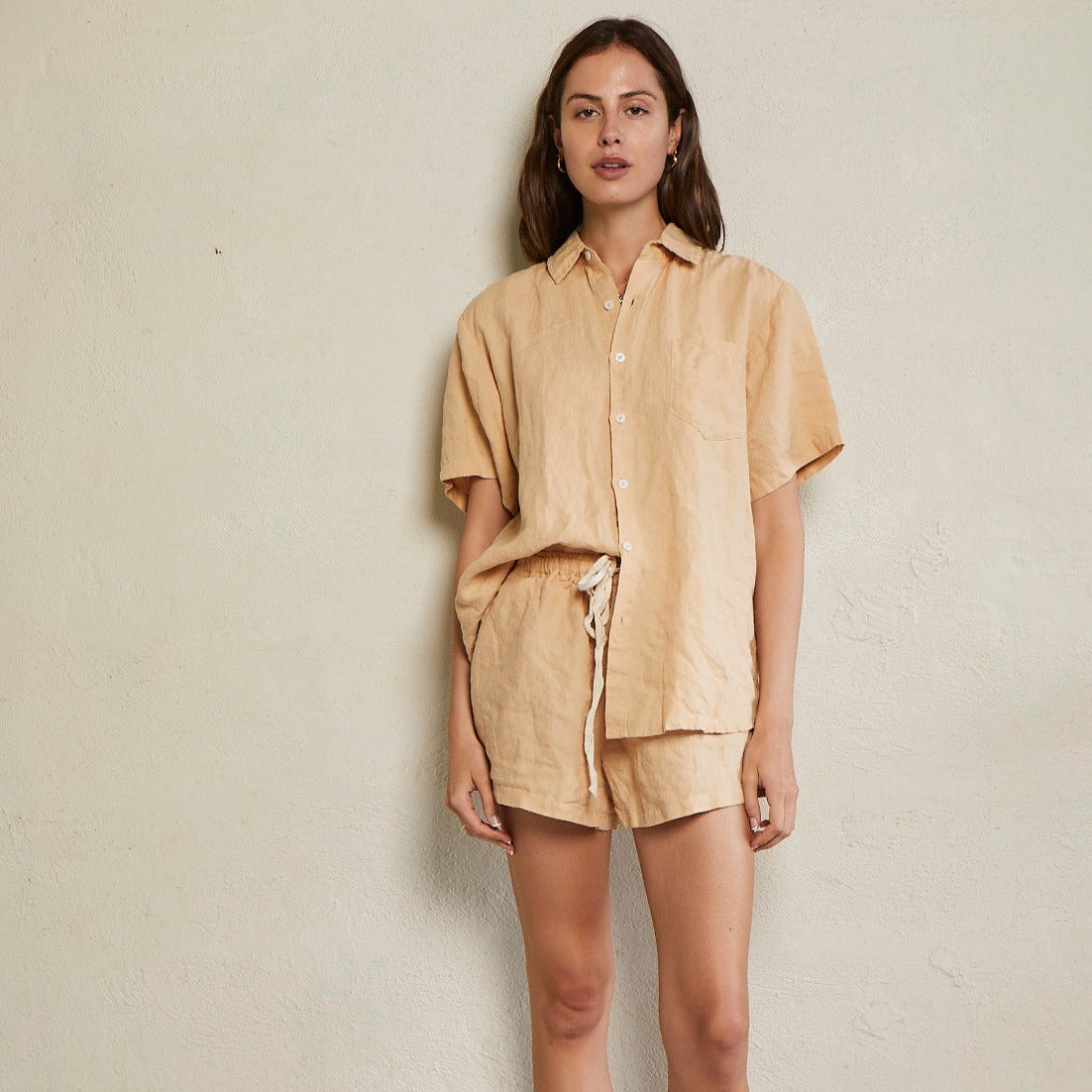 Short Linen Pyjama Set