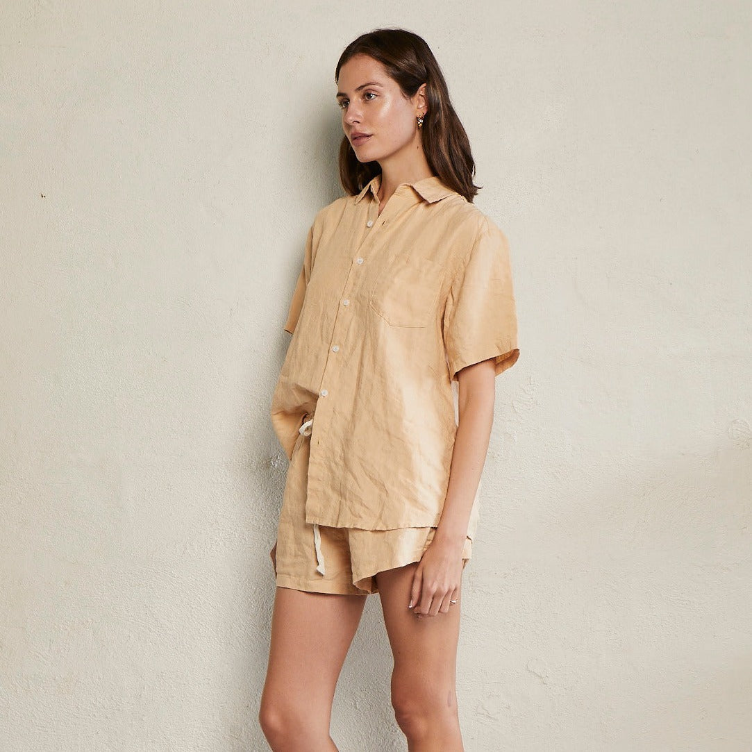 Short Linen Pyjama Set