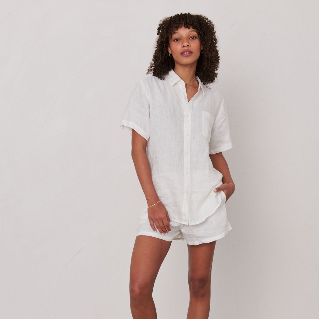 Short Linen Pyjama Set