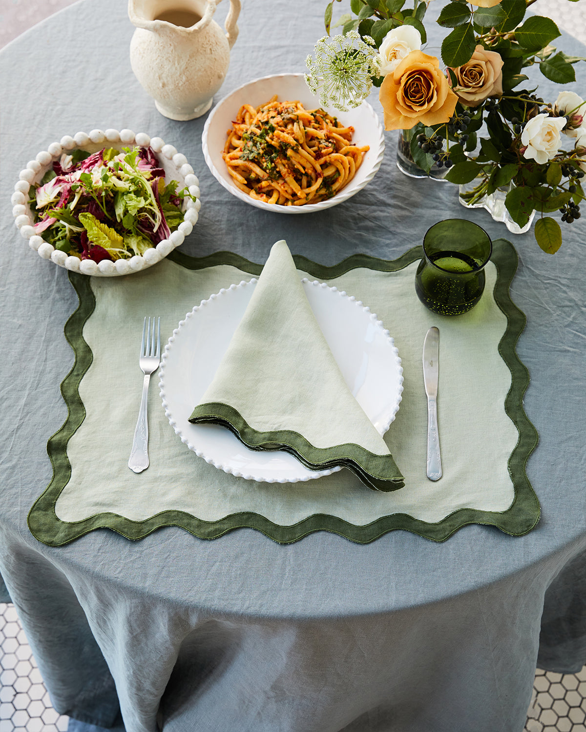 Linen Tablecloth in Mineral