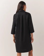 Linen Shirt Dress with Oversized Buttons