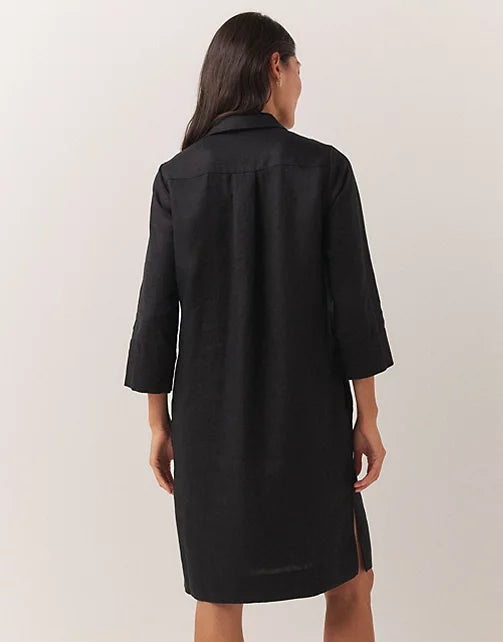 Linen Shirt Dress with Oversized Buttons