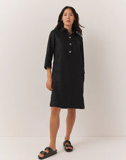 Linen Shirt Dress with Oversized Buttons