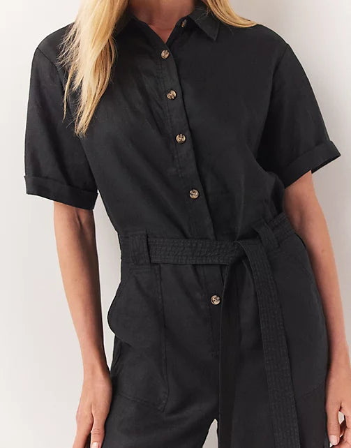 Linen Utility Jumpsuit