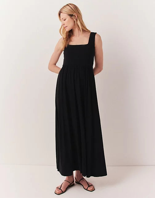 Square Neck Jersey Midi Dress