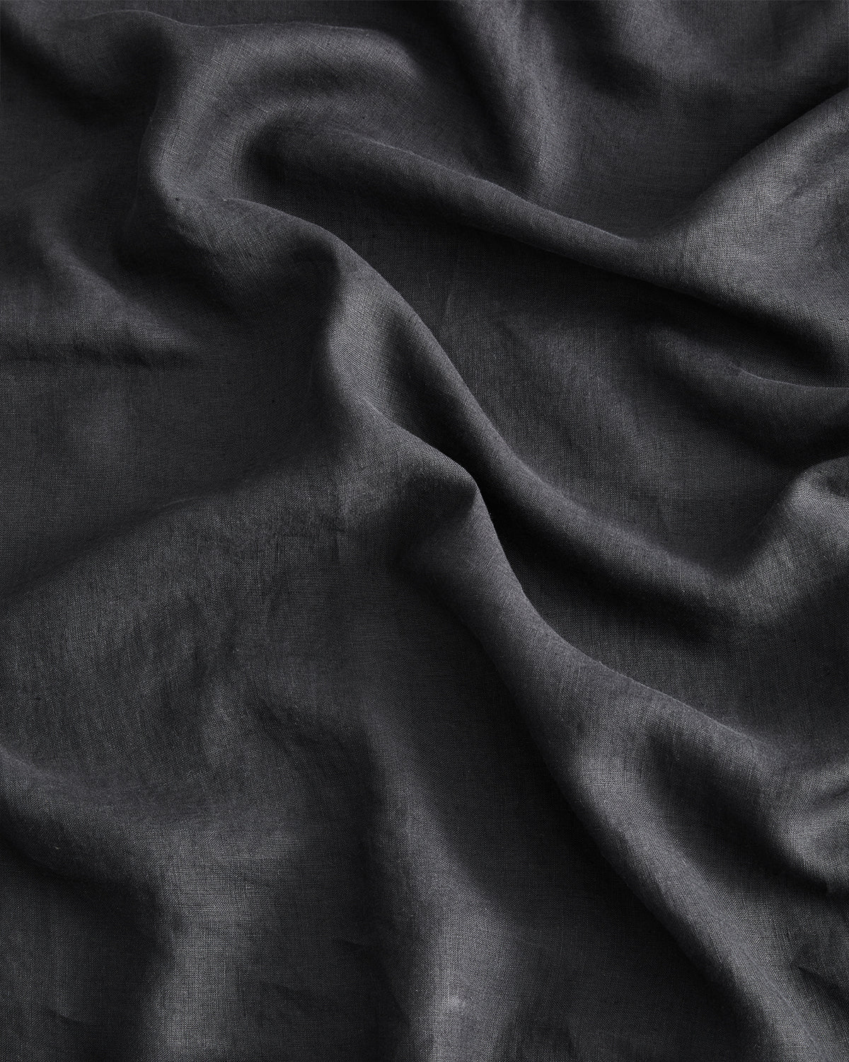 Charcoal 100% French Flax Linen Fitted Sheet Set