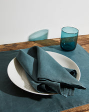 Petrol Linen Napkins (Set of Four)