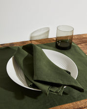 Olive Linen Napkins (Set of Four)