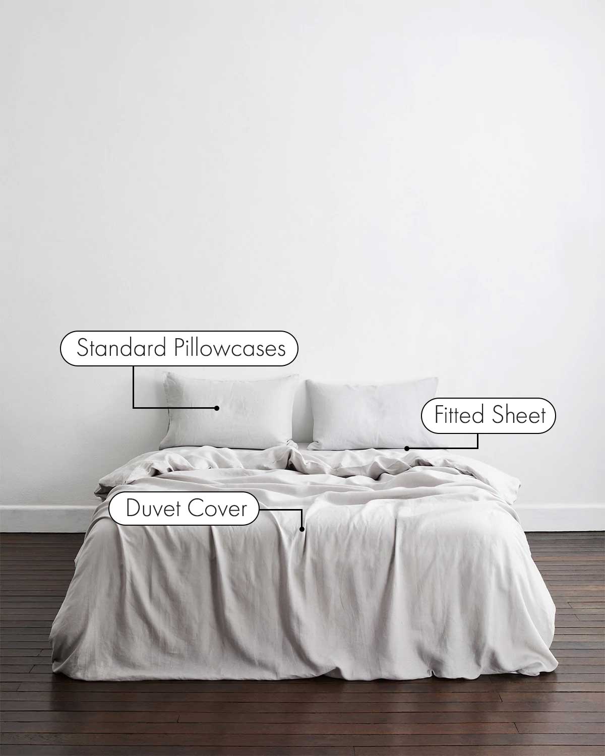 Fog 100% Flax Linen Bedding Set