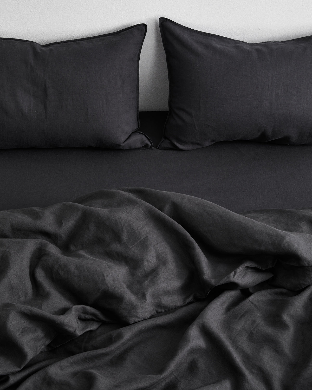 Charcoal 100% Flax Linen Pillowcases (Set 2 pieces)