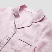 Men's Blush Pink Linen Pyjama Trouser Set