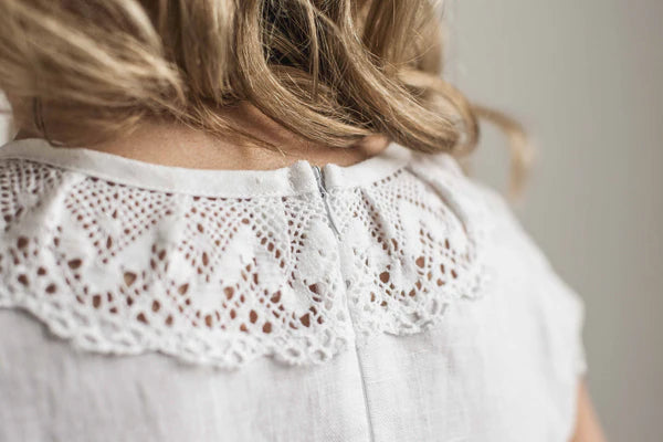 Linen Boho Lace Wedding Dress