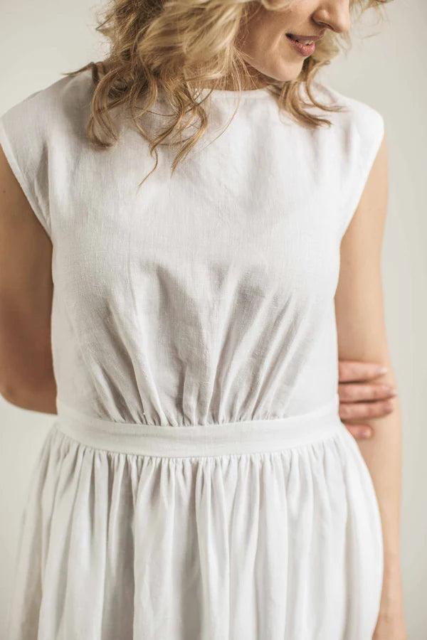 Linen Grecian Wedding Dress