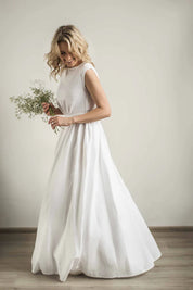 Linen Grecian Wedding Dress