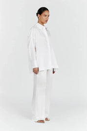 Josie White Linen Long Sleeve Shirt