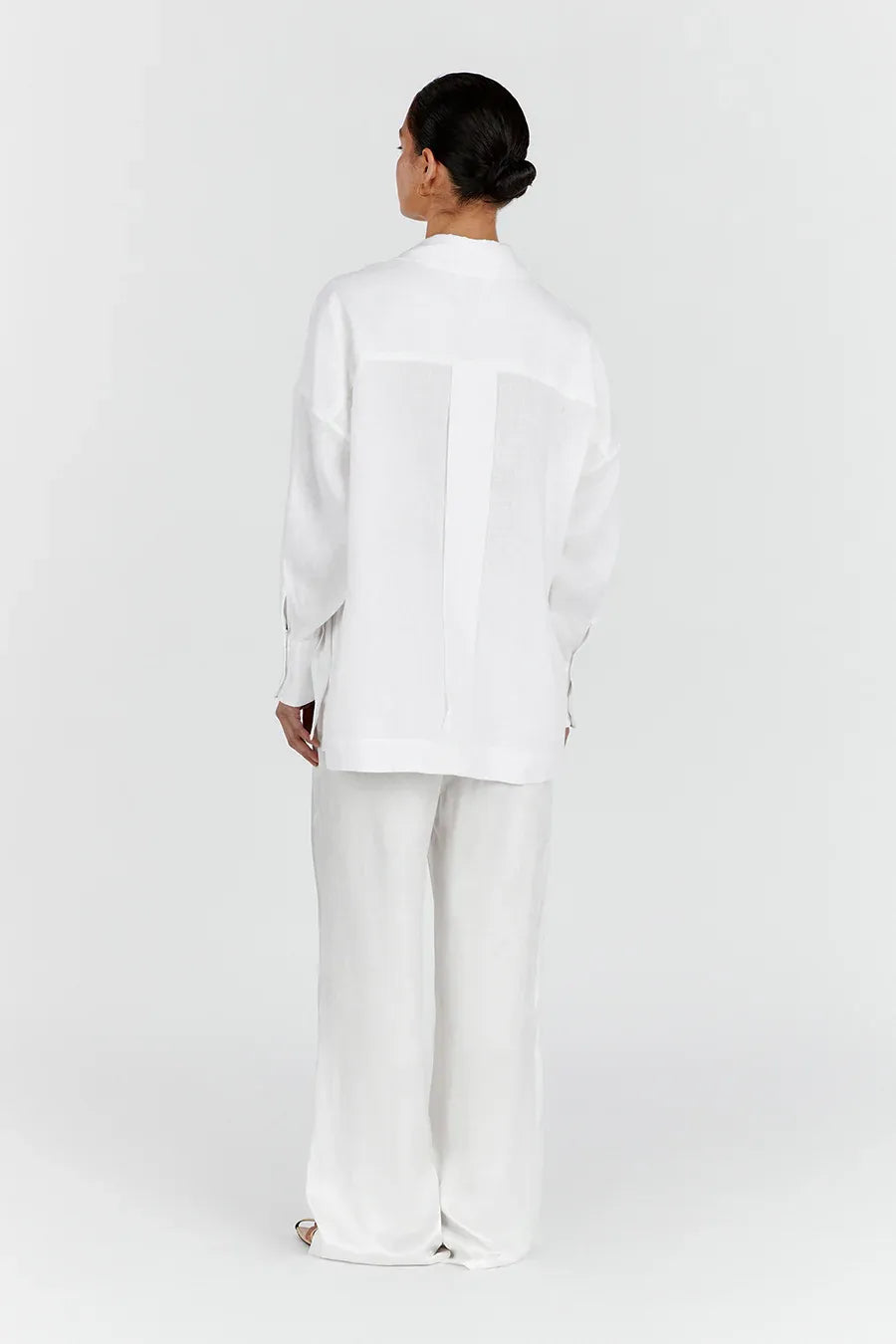 Josie White Linen Long Sleeve Shirt