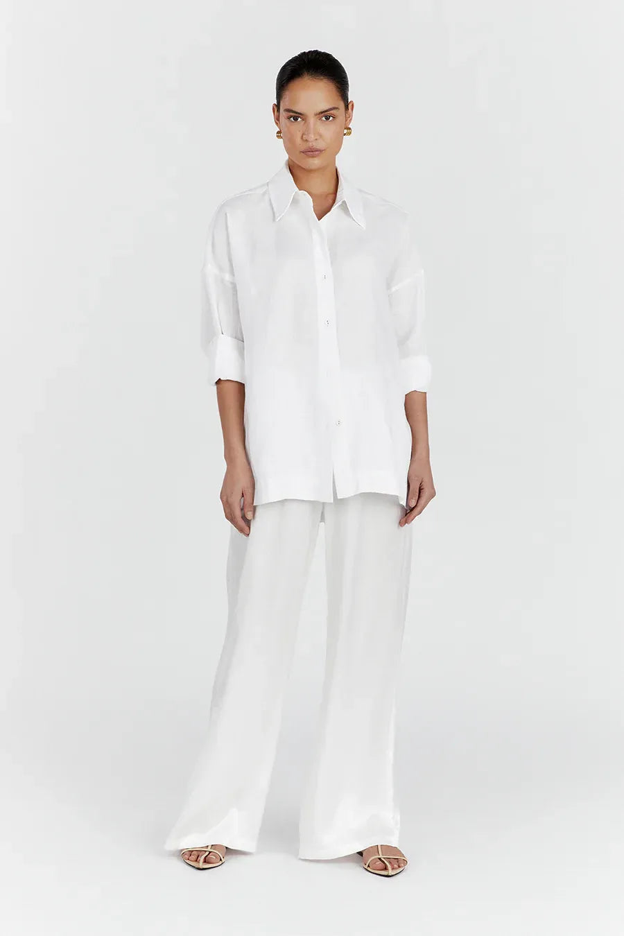 Josie White Linen Long Sleeve Shirt