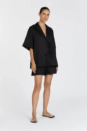 Emelia Linen Wrap Shirt