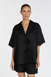 Emelia Linen Wrap Shirt