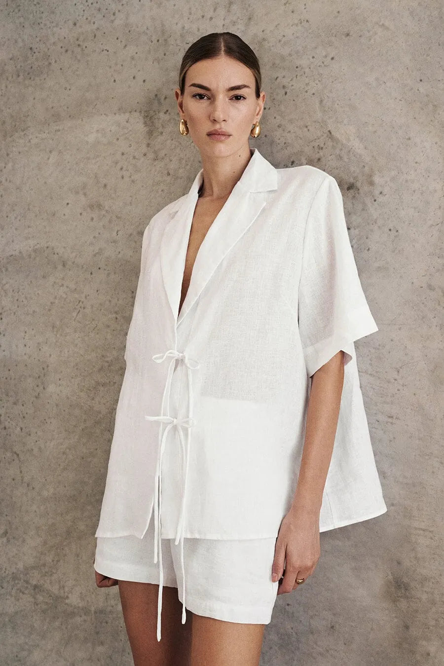 Emelia Linen Wrap Shirt