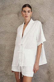 Emelia Linen Wrap Shirt