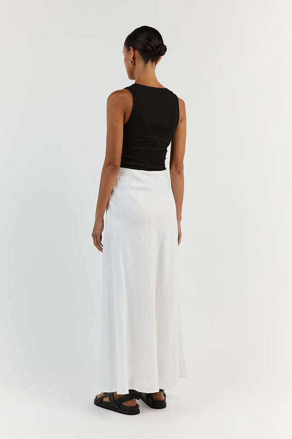 High waist Linen Midi Skirt