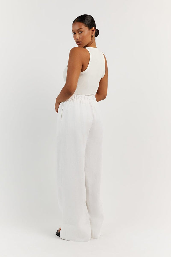 Natural Linen Waist Pant