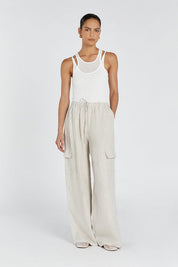 Natural Linen Cargo Pant