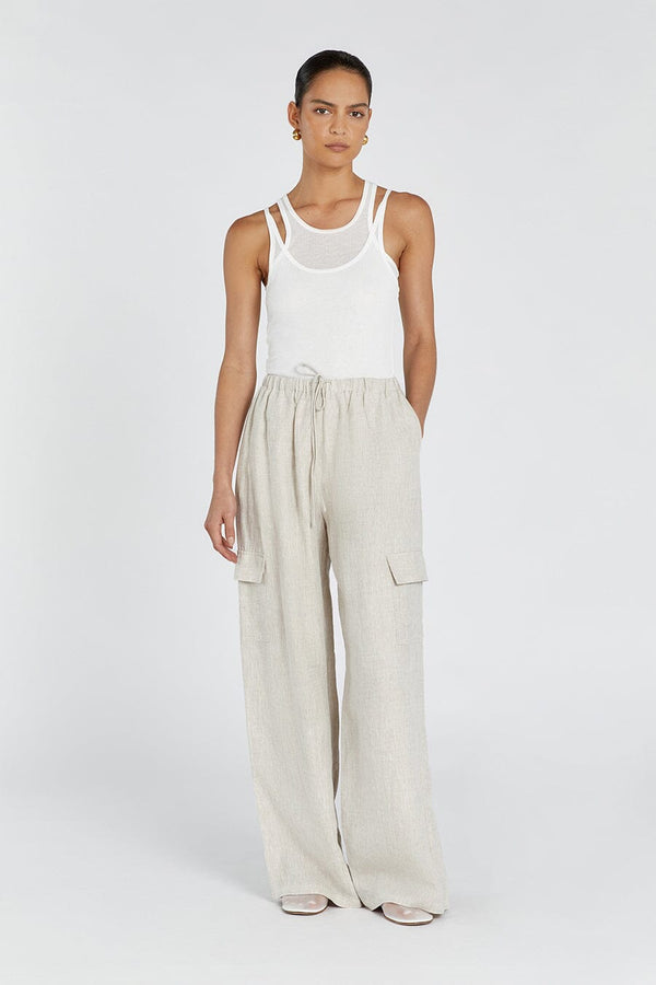 Natural Linen Cargo Pant