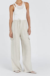 Natural Linen Cargo Pant