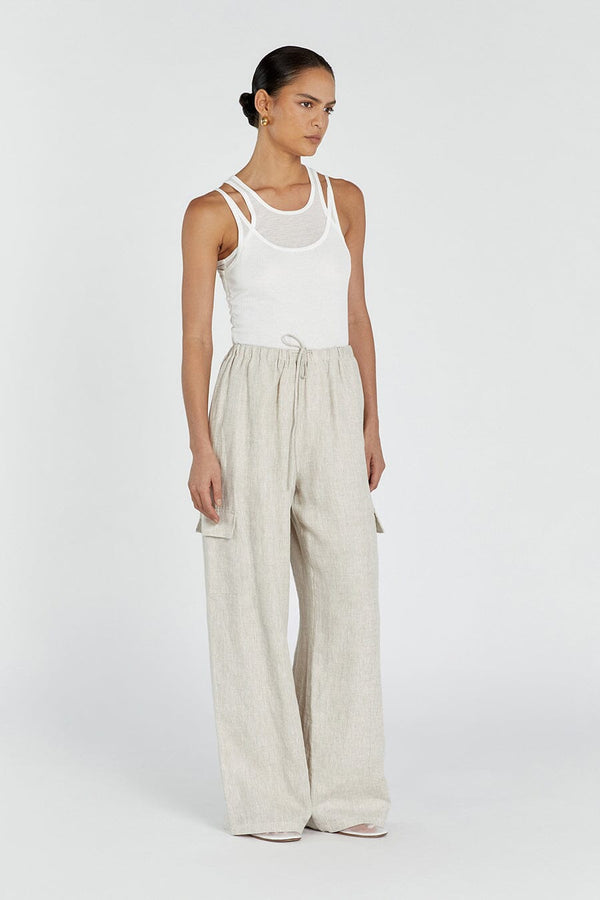Natural Linen Cargo Pant