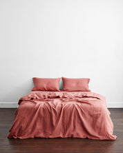 Pink Clay Flax Linen Duvet Cover