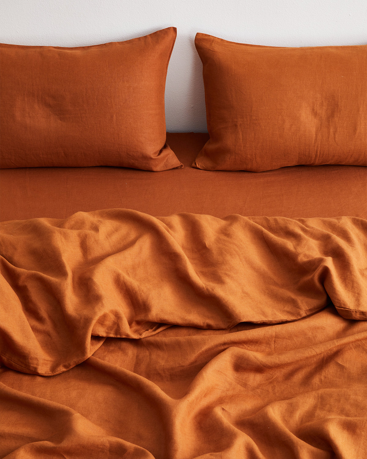 Rust Flax Linen Duvet Cover