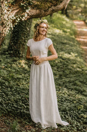 Elegant Linen Wedding Dress