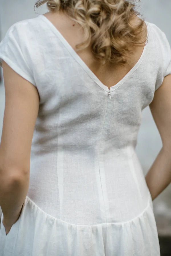 Elegant Linen Wedding Dress