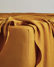 Turmeric 100% Flax Linen Fitted Sheet
