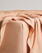 Terracotta 100% Flax Linen Fitted Sheet
