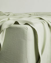 Sage 100% Flax Linen Fitted Sheet