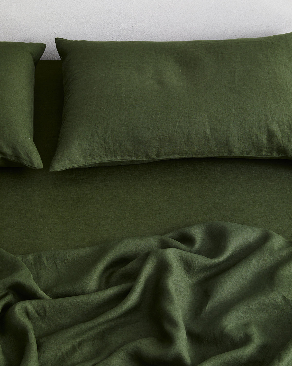 Olive 100% Flax Linen Fitted Sheet