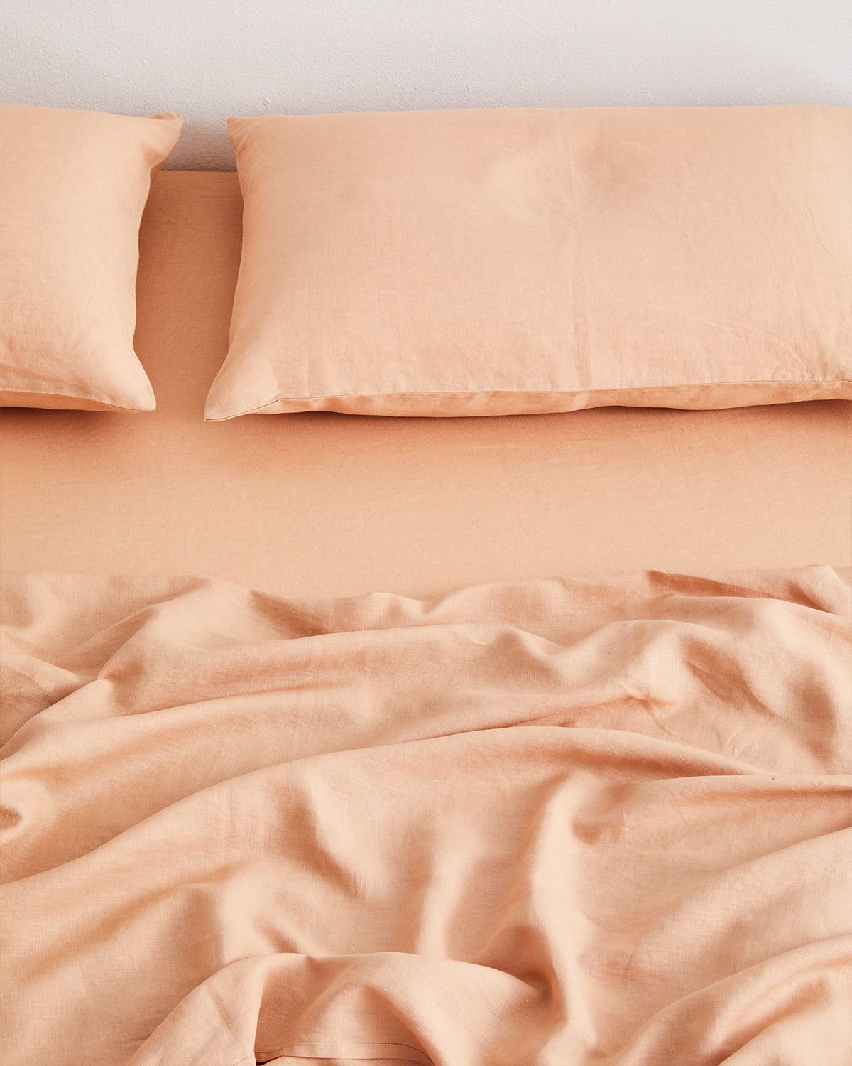 Terracotta 100% Flax Linen Fitted Sheet