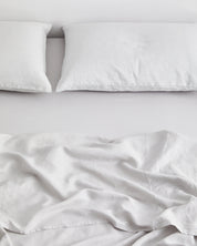 Fog 100% Flax Linen Fitted Sheet