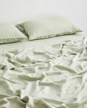 Sage 100% Flax Linen Fitted Sheet