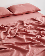 Pink Clay 100% Flax Linen Fitted Sheet