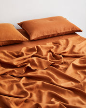 Rust  100% Flax Linen Fitted Sheet