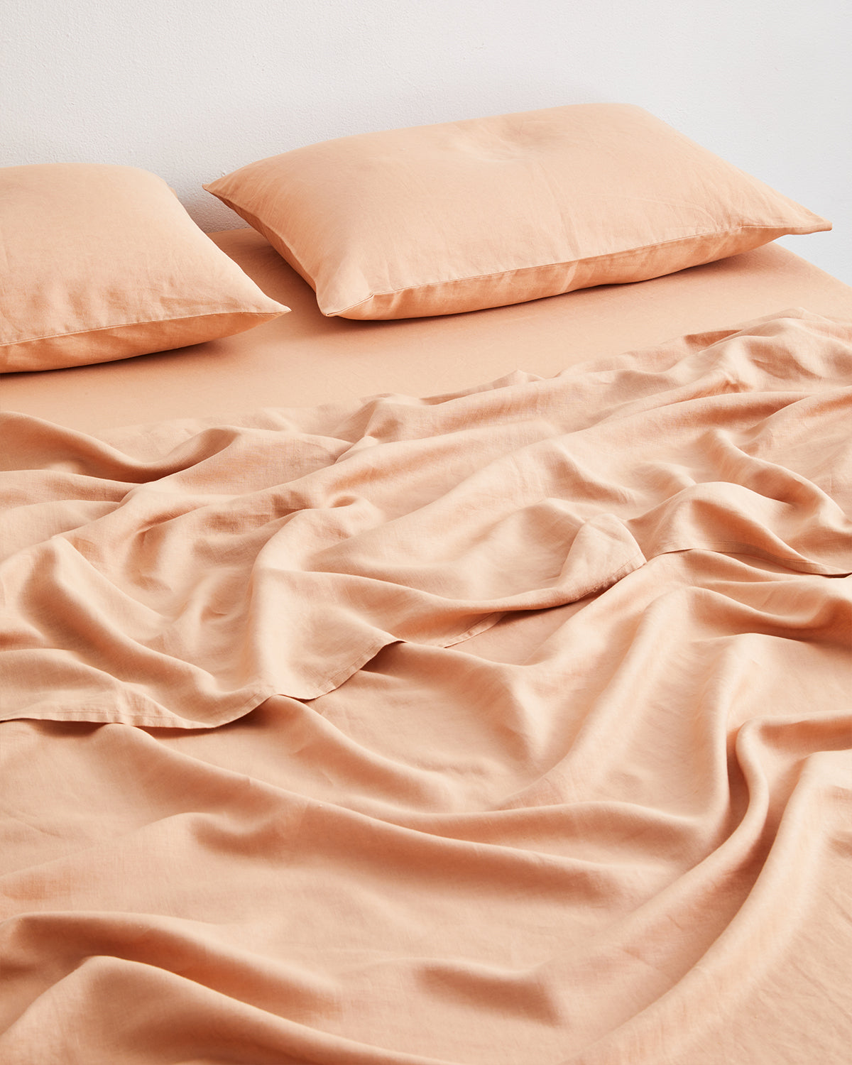 Terracotta 100% Flax Linen Fitted Sheet