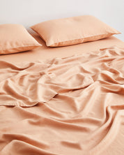 Terracotta 100% Flax Linen Fitted Sheet
